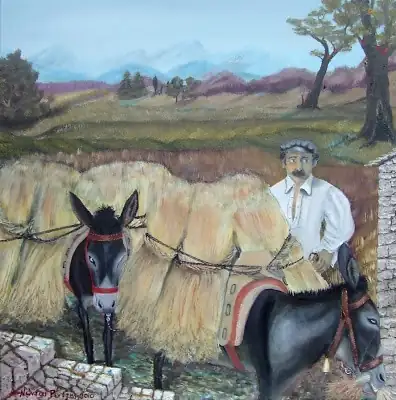 Μεταφέροντας δεμάτια σταριού